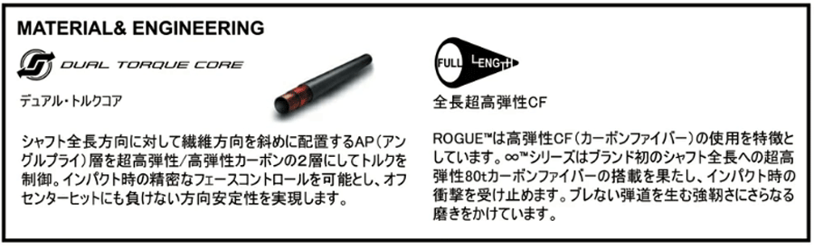 三菱ケミカル【旧 三菱レイヨン】ALDILA™ ROGUE ∞INFINITY SERIES